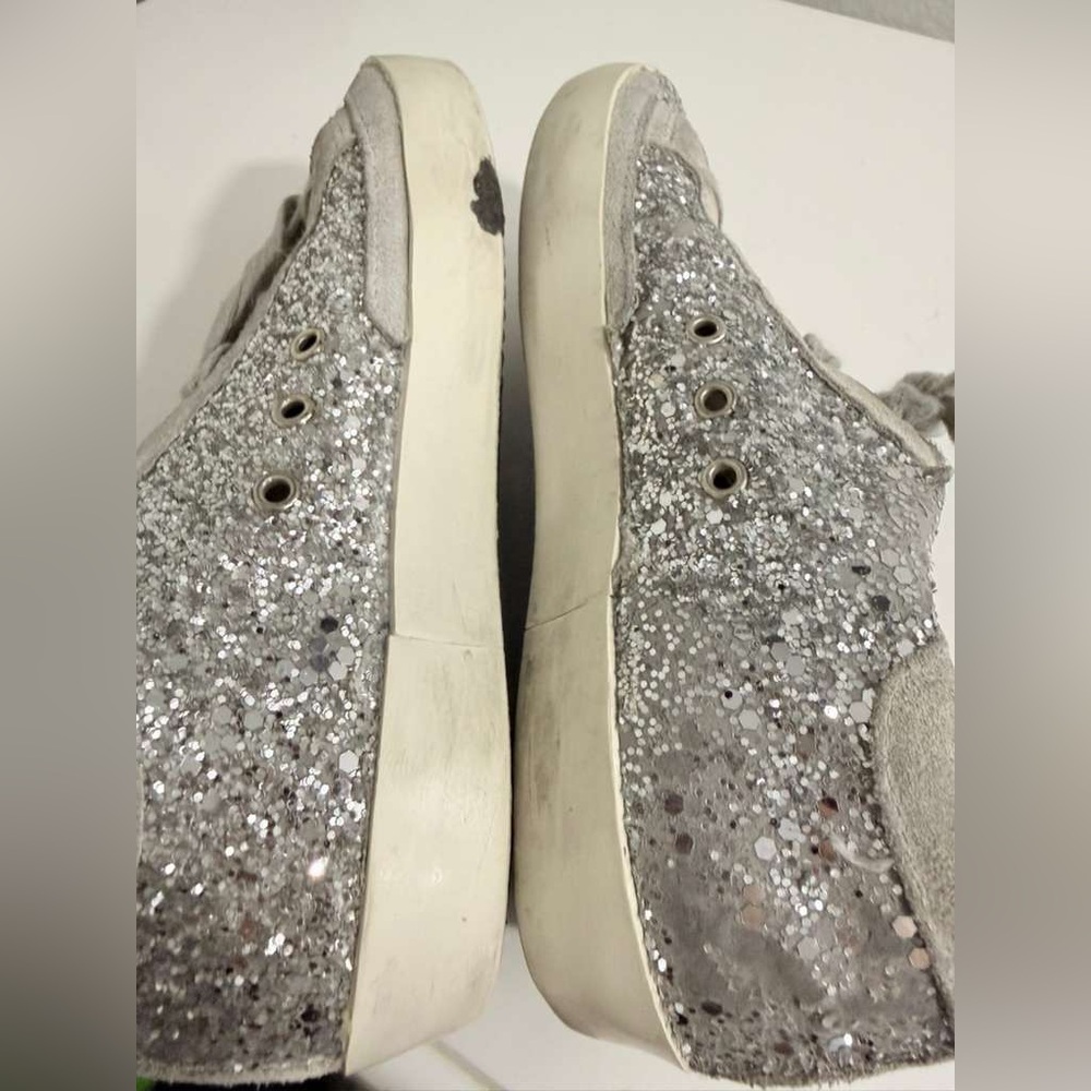 Golden Goose Kids Silver Glitter Sneakers - Picture 3 of 5